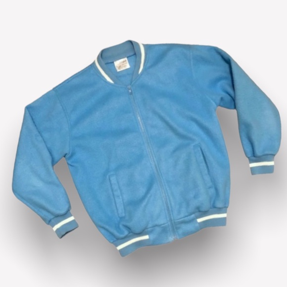 Vintage fleece bomber jacket | baby blue - Picture 2 of 6
